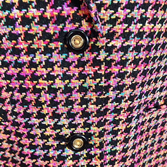Patchington Size 16 Multi Color Houndstooth Suit Blazer 2 Button Jacket - Picture 4 of 12